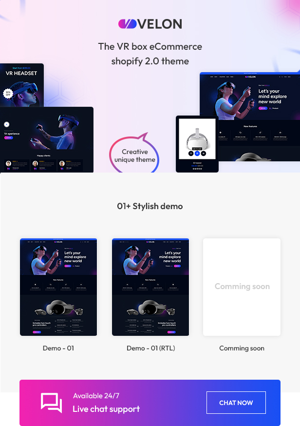Velon - VR Box Ecommerce Shopify 2.0 Theme